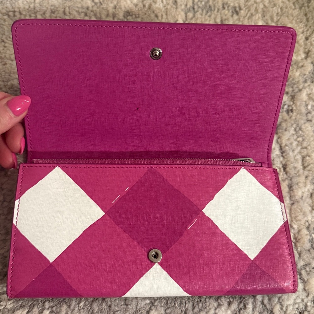 Balenciaga Fuchsia and White Harlequin Continental Wallet - Picture 3 of 6